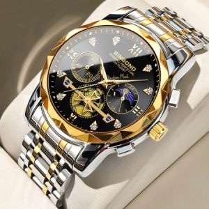 Binbon Luminous Watches Stainless Steel Toton Black Watch