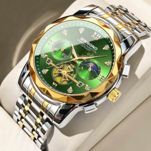 Binbon Luminous Watches Stainless Steel Toton green Watch