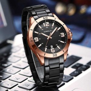Crrju 305 Unique Quartz Mens Watch Black Rose