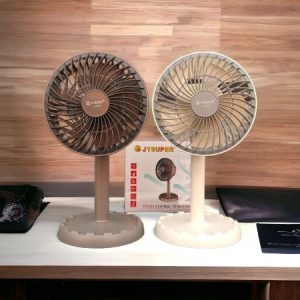 JYSUPER JY-2218 Rechargeable Strong Wind Auto Rotatable Low Noise Professional Mini Table Desk Fan