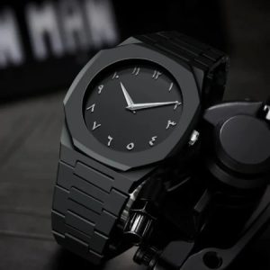 Luxury Arabic Dial, Carbon Fiber body, Black Watch Sil