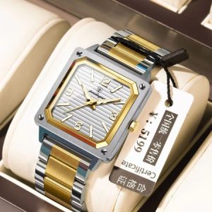 POEDAGAR Luxury 925ST Elegant Men Watch Toton White