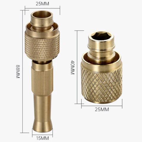 Water Gun Spray Nozzle High Pressure Brass Hose Nozzle Quick Connector