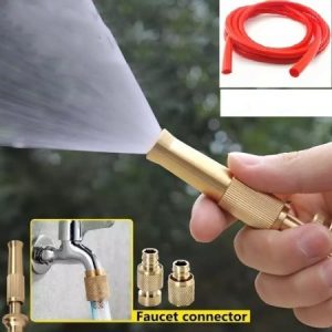(১৫ ফিট কমলা পাইপ সহ) Metal Water Gun Spray Nozzle