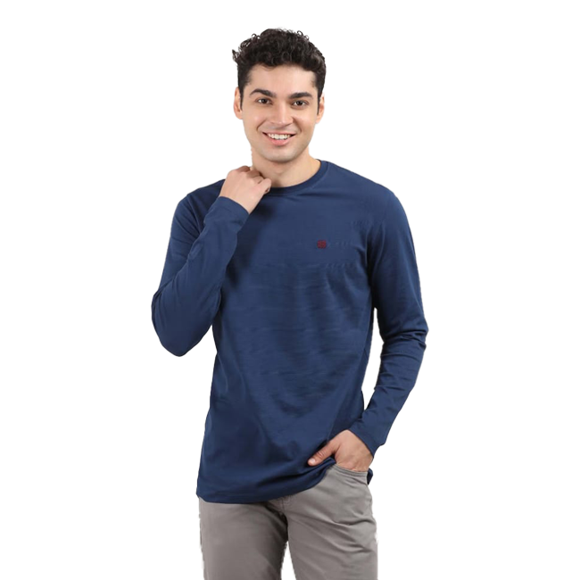 নেভি ব্লু রঙের লম্বা হাতার টি-শার্ট